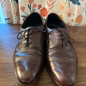 Vintage Hanover Brown Dress Shoe Men's Size 9.5 D/B All Leather Loafer Lace Up